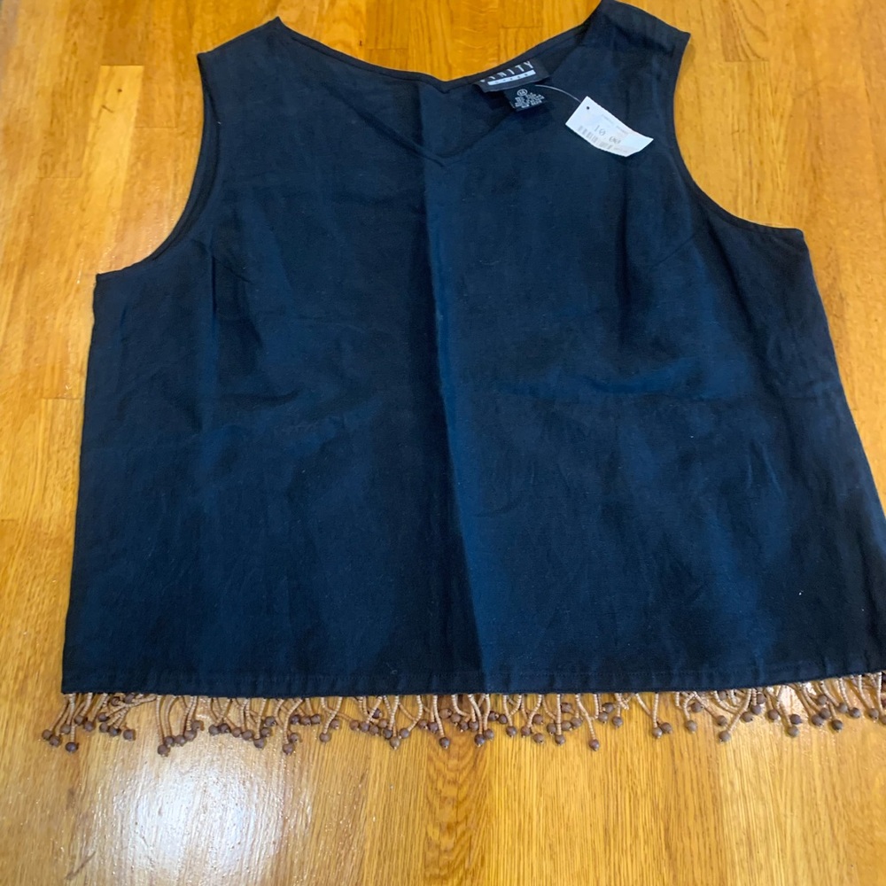 Finity- plus size summer shirt w/beads - size14